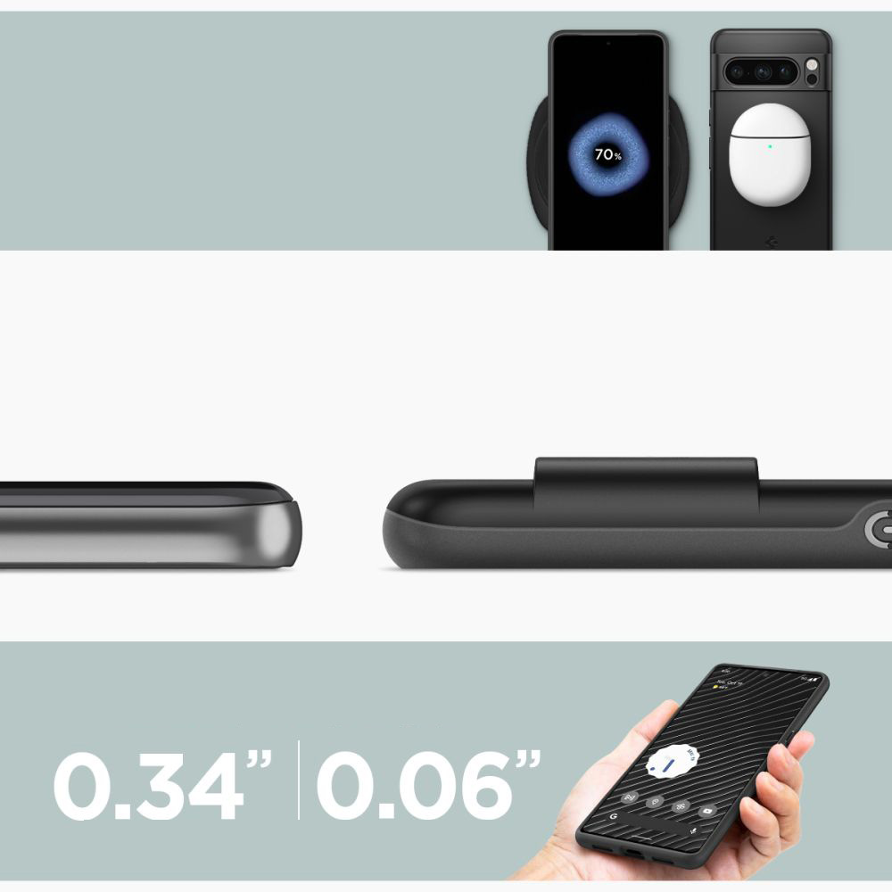 Cienkie i lekkie etui Spigen Thin Fit do Google Pixel 8 Pro, czarne.